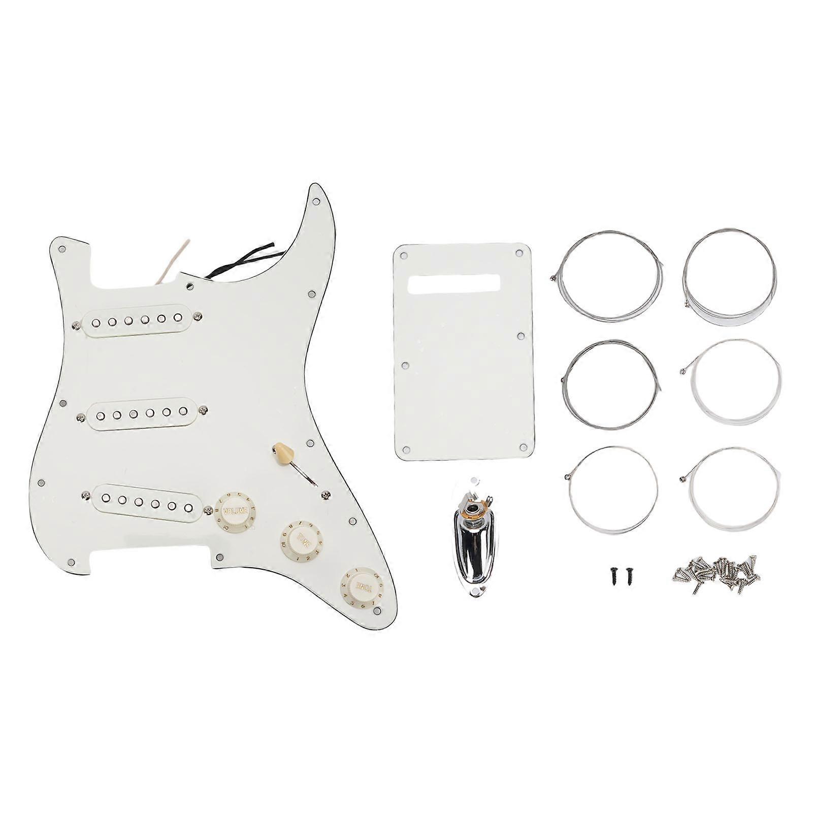 Prewired Retro White Color 3 Layers PVC Alnico 3 Single Double Coil Pickup Electric Guitar Pickguard for ST