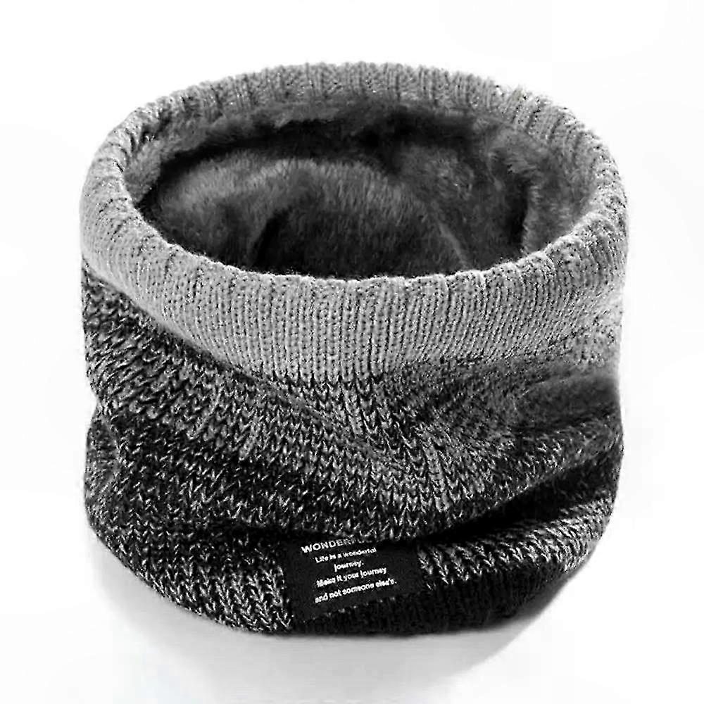 Chaud Hiver Polaire Tour de cou Pour Hommes et Femmes Tricoté Écharpe Bandana Mouchoir Masque Couleur Unie Épais Cachemire Style Ski Accessoire