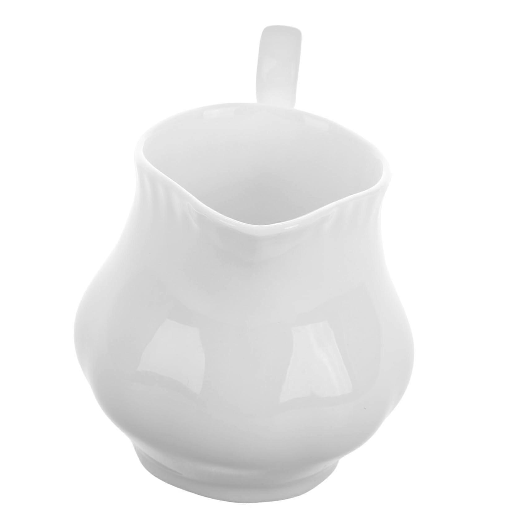 Milk Jug Porcelain Milk Pitcher 200ml For Easy Pour Milk Steaming, Coffee And Tea Vintage White