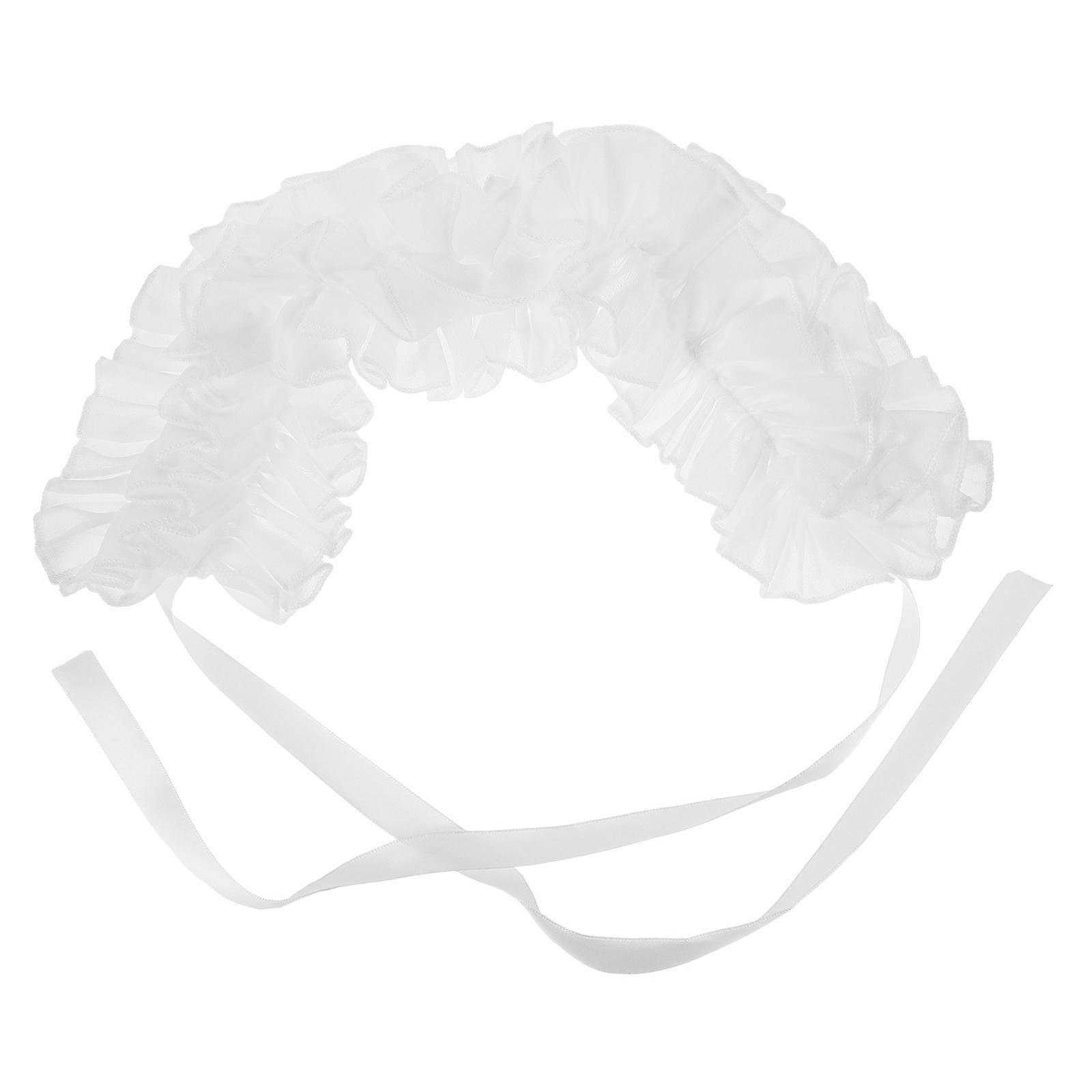 White Chiffon Ruffled Fake Collar for Women Versatile Detachable Neck Ruff for Decoration Comfortable and Classic