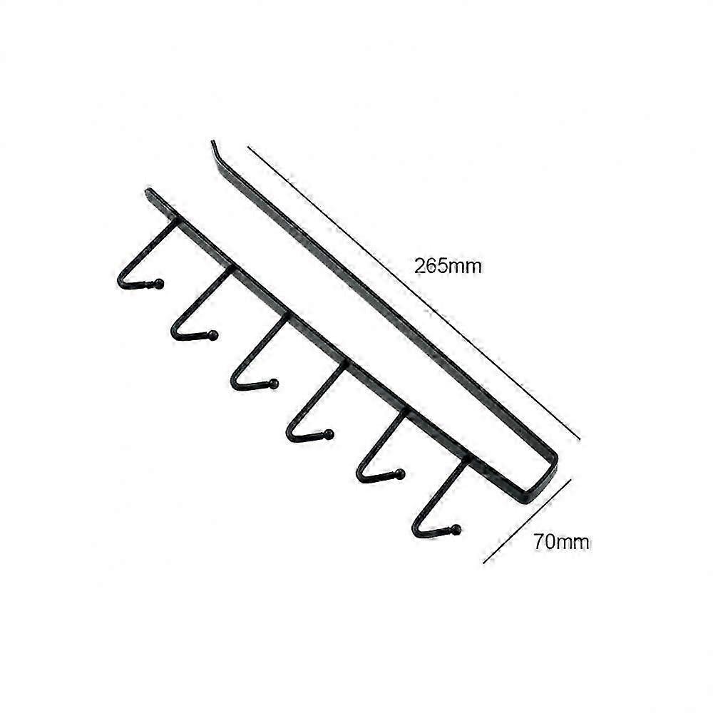 Kitchen hanging storage organizer with 6 hooks for mugs