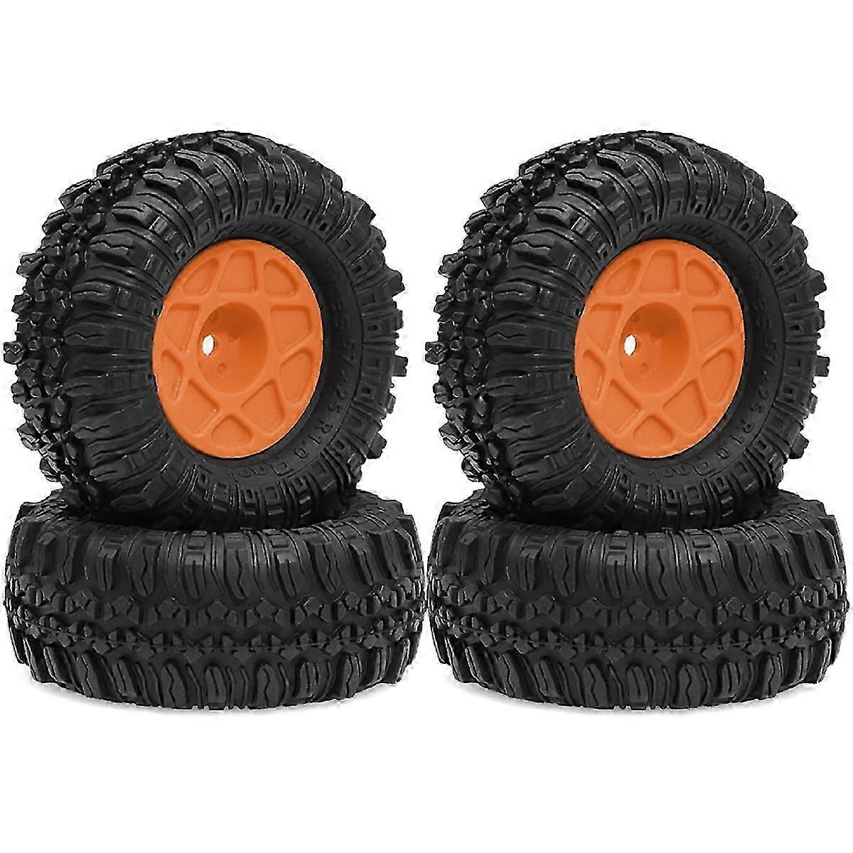 4pcs 57mm Beadlock Wheel Tire Set for TRX4M SCX24 AX24 RC Crawler - 1/18 & 1/24 Scale Models