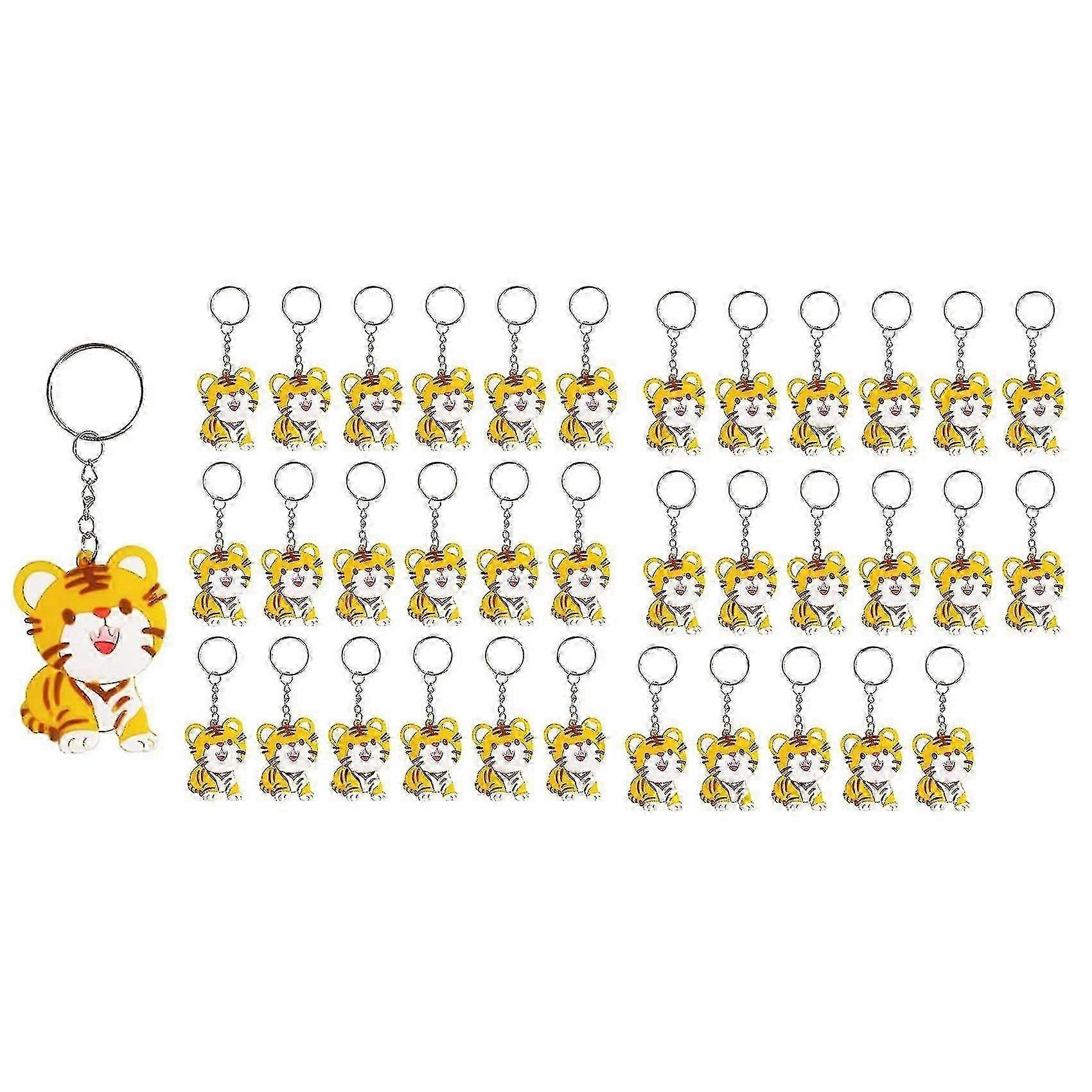 30pcs 2022 Year Keychains Keyring New Year Party Pendant For Bags Ornament