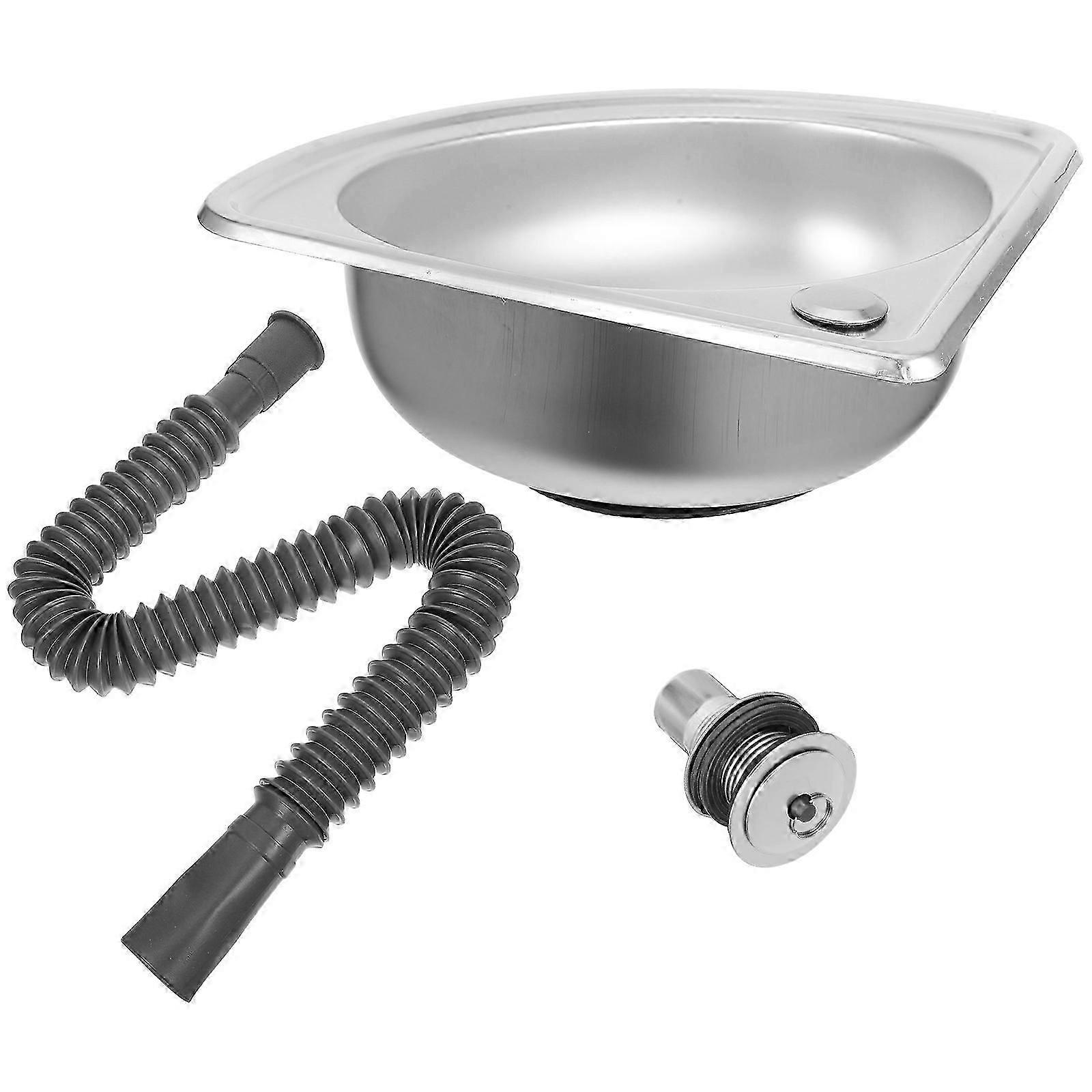 Tvätt Disk Rostfritt Stål Handfat Triangulär Diskbänk För Kök Effektiv Dränering Silver 13.50CM 1Set