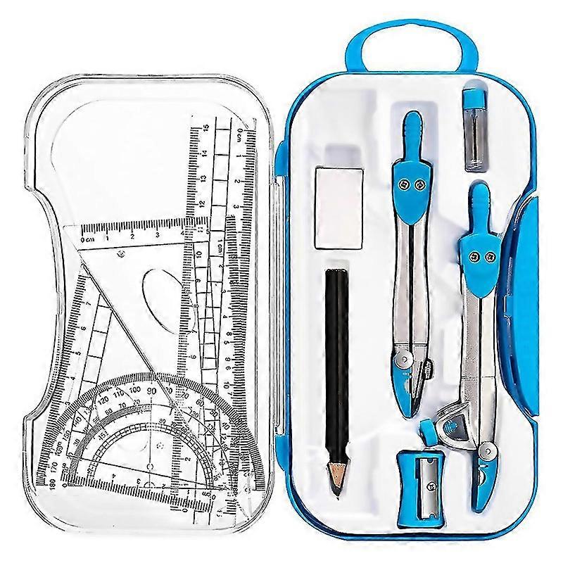 For Geometry Set 10 Pcs Math Supplies Kitincluding Compassprotractorrulereraserpencil For Drawing