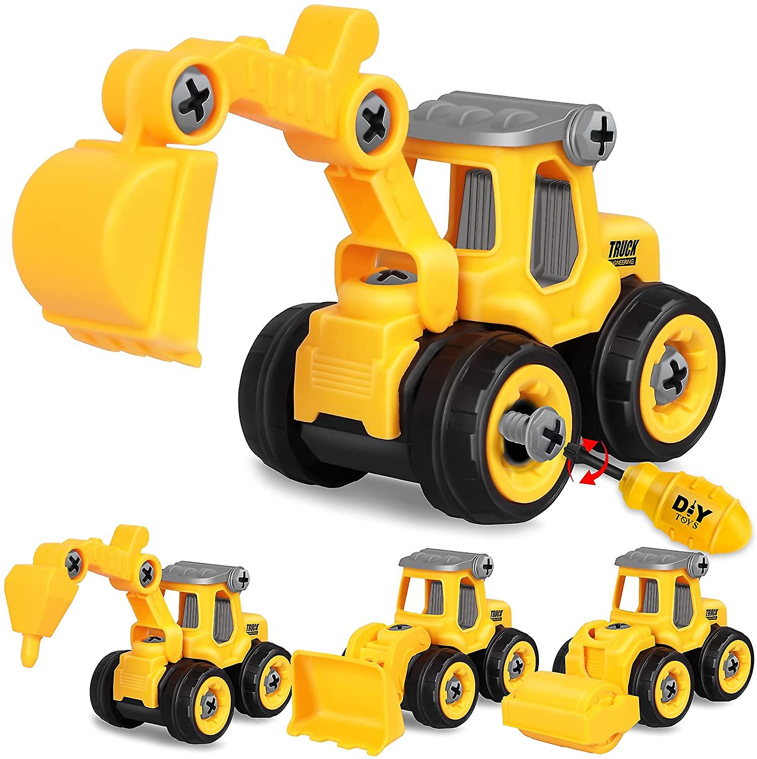 تفكيك ألعاب 4 حزمة - دي الهندسة البناء لعبة سيارة, أطفال الجذعية الرمل ألعاب للأطفال الذين تتراوح أعمارهم بين 3-5, بناء رمل ألعاب شاحنة, هدايا عيد ميلاد F