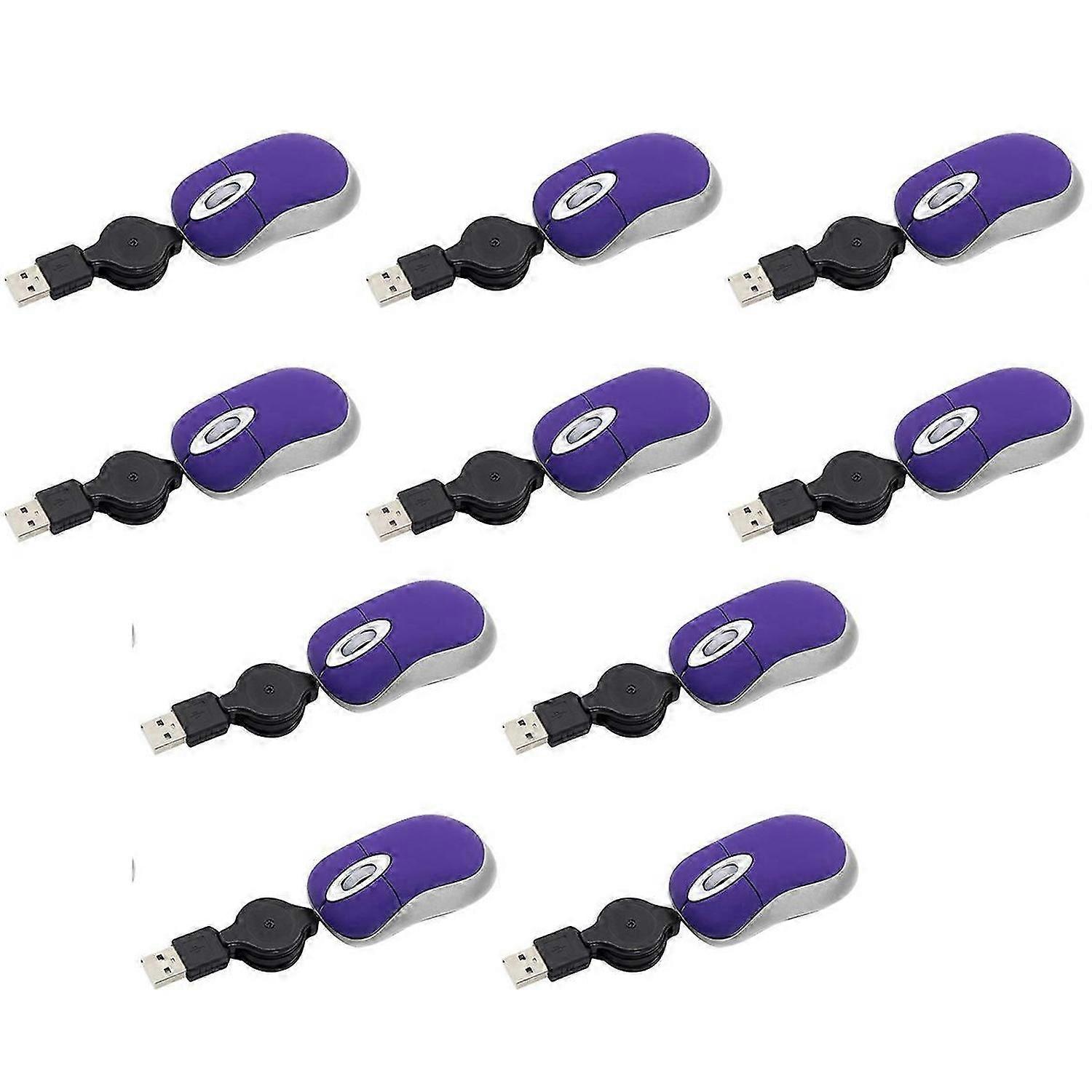 Mini USB Wired Mouse Retractable Tiny Small Mouse 1600 DPI Optical
