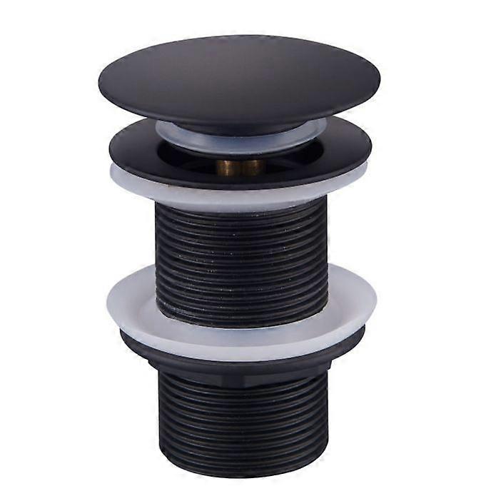 Automatic Pop Up Drain for Countertop Basin, Black Sink Drain Without Overflow