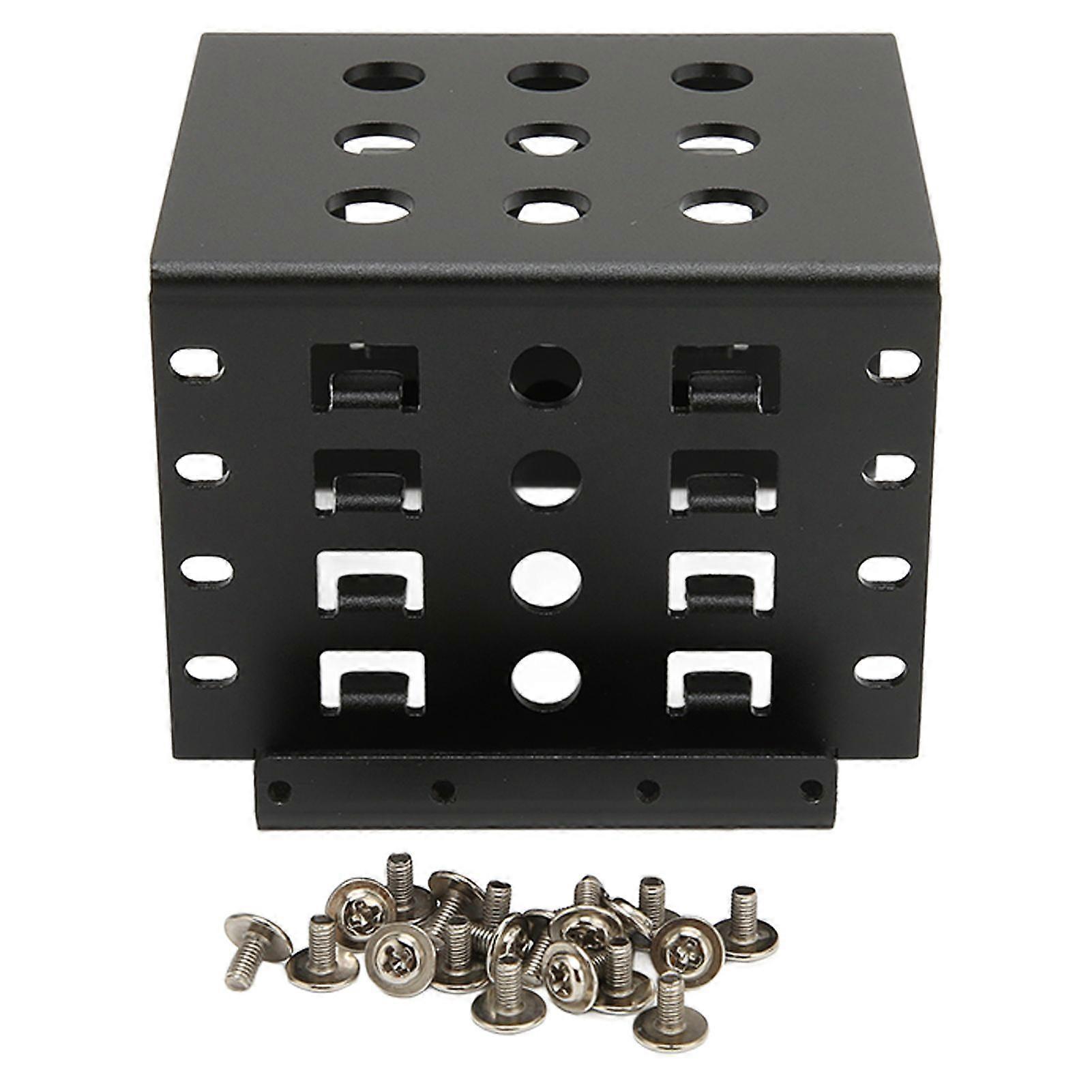 2.5in HDD Mounting Rack Aluminium Alloy Hollow Design High Hardness 2.5in Hard Drive Cage for 2.5in IDE HDD SSD Black  (Not Inclube Hard Disk)