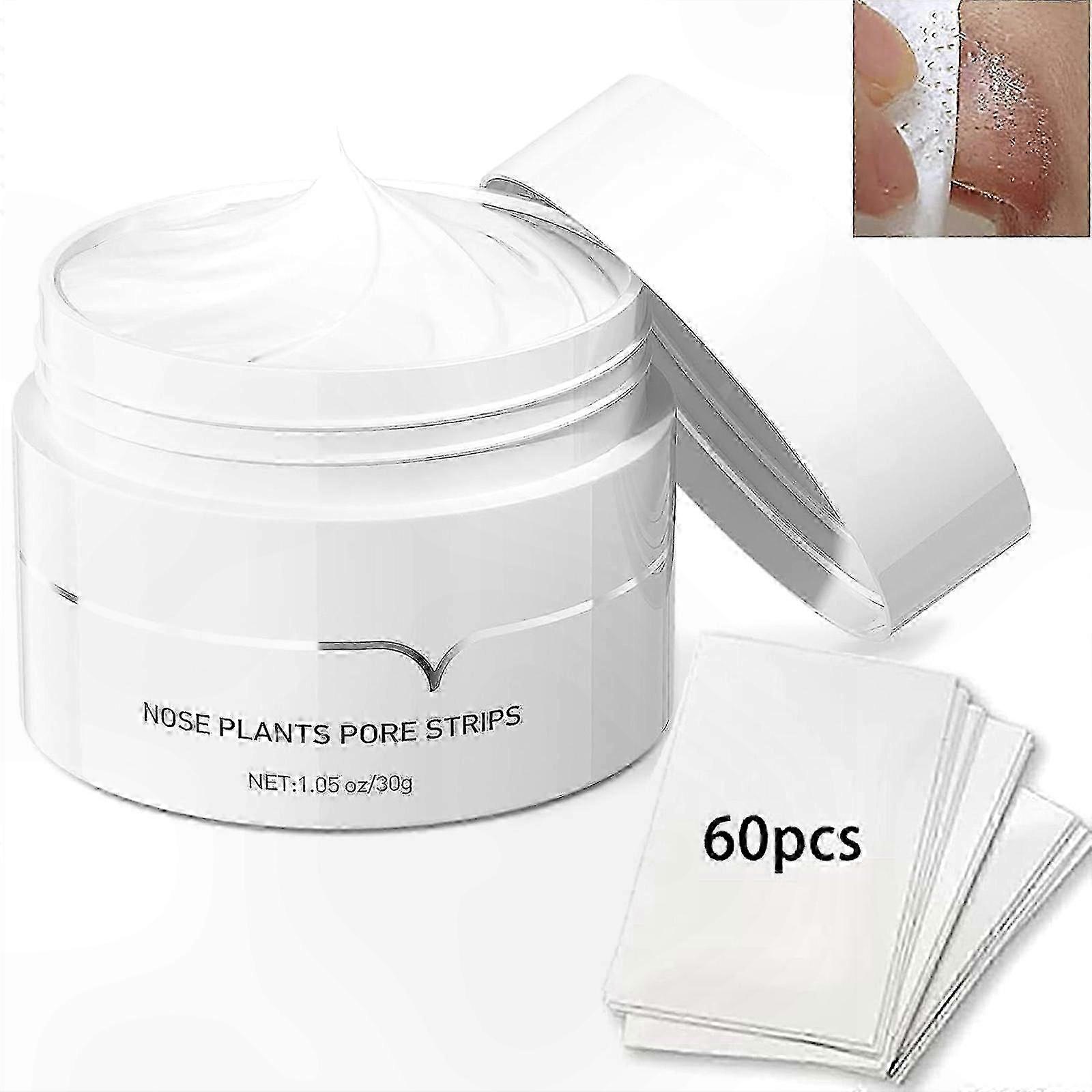 Blackhead Removal Kit with 60 Nose Strips and Purifying Peel-Off Mask for Deep Cleansing Pores Treatment