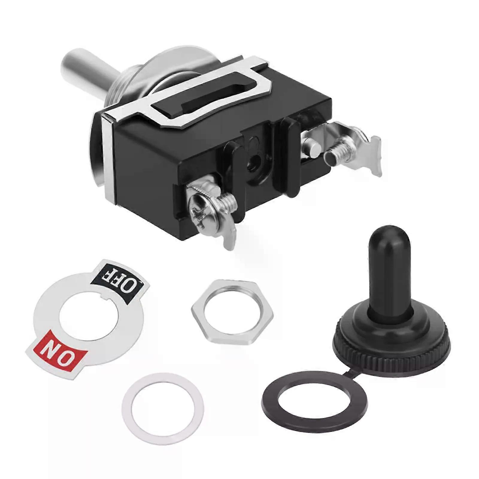 KN3C-101 SPST Rocker Toggle Switch 15A 250V / 20A 125V 2 Terminal ON OFF Power Button Switches with Waterproof Cover CAP