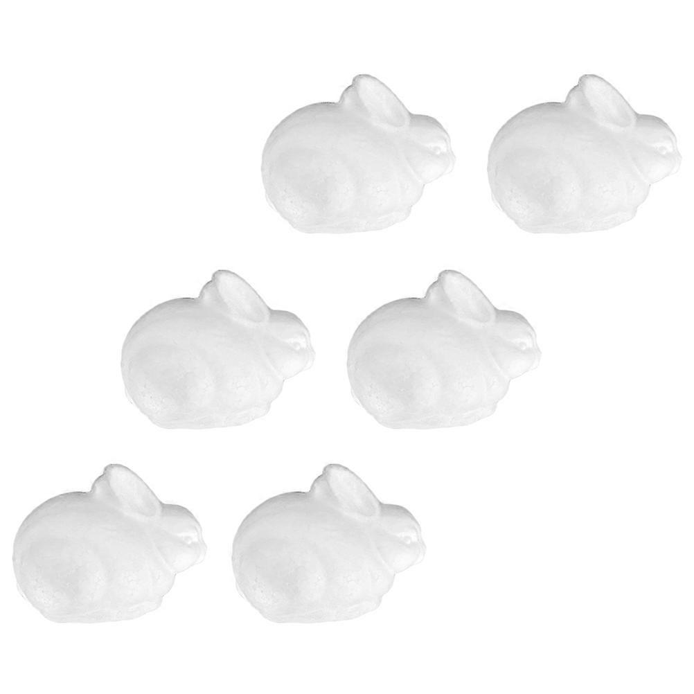 White Rabbit Shape Molds for Creative Painting 6Pcs Foam DIY Models