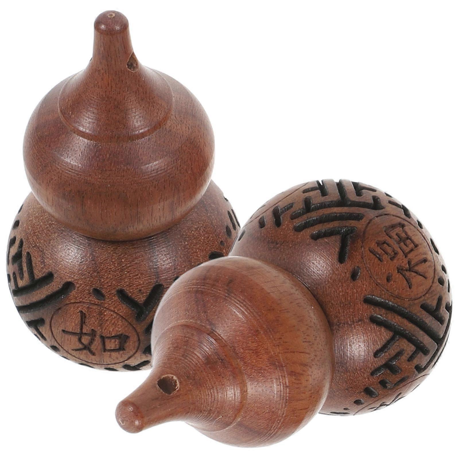 Gourd Craft Ornament Decoration Wood Container Coffee Color for Diy Projects 2Pcs
