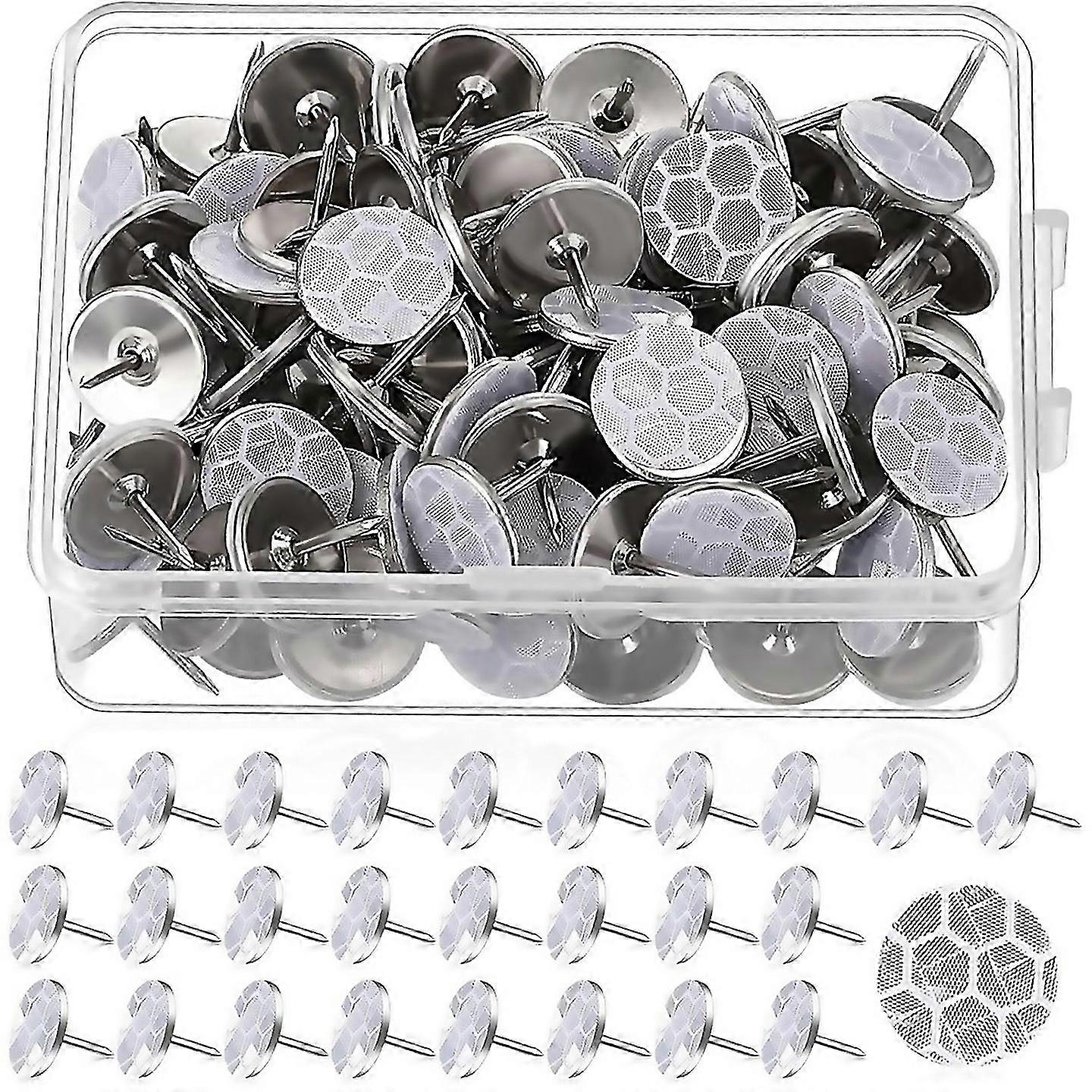 For 100pcs Reflective Tacks Trail Marking Tacks Reflective Trail Tacks