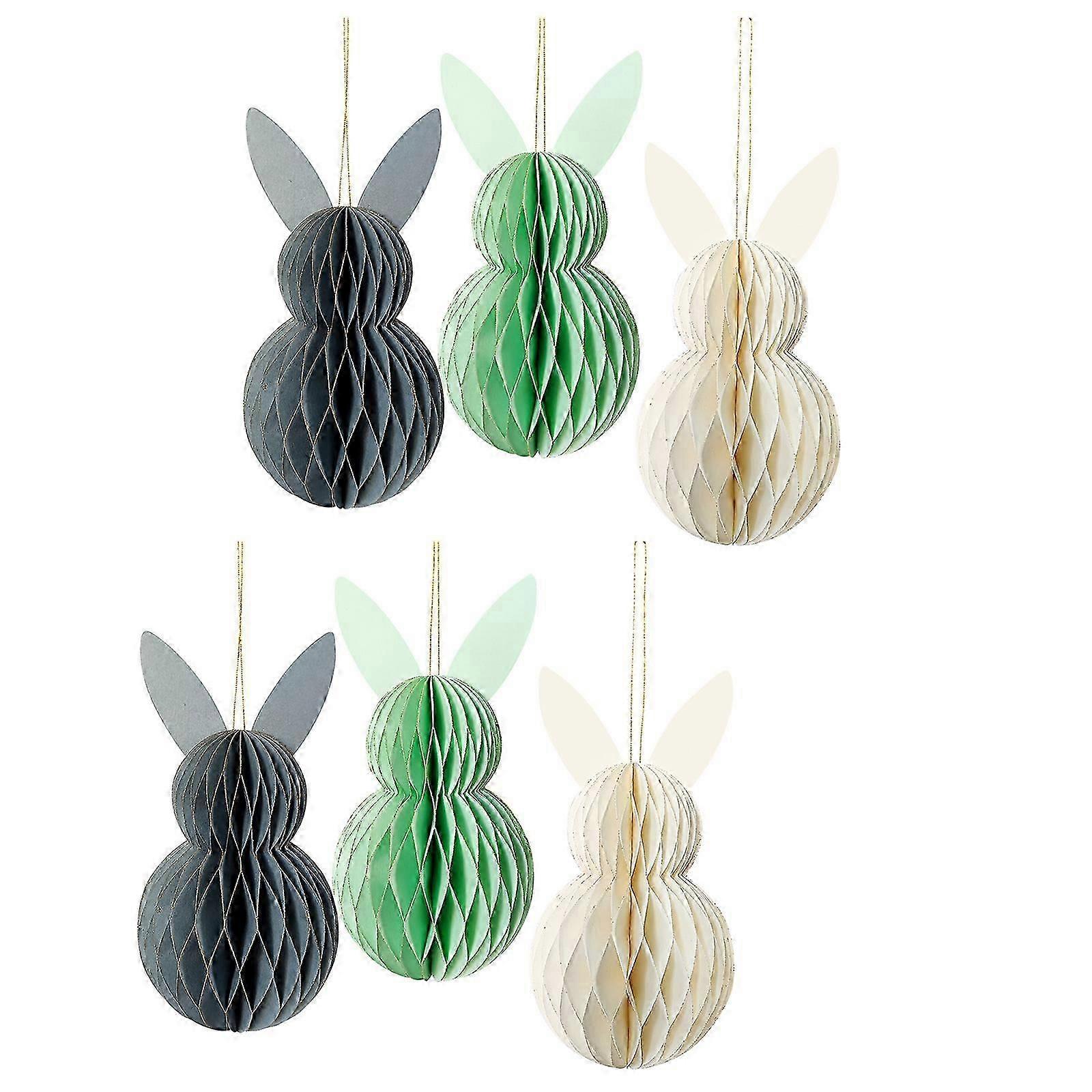 1Set Colorful Lovely Rabbit Honeycomb Balls Tree Pendants for Parties and Store Displays Decorations Cs