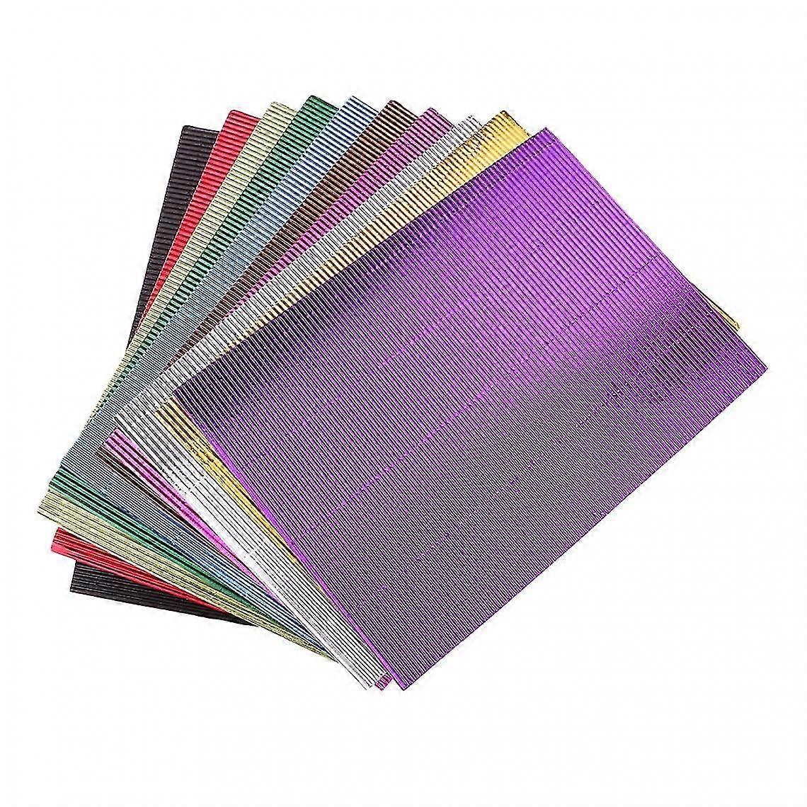 10pcs A4 Glitter Corrugated Cardboard Sheets Assorted Colors