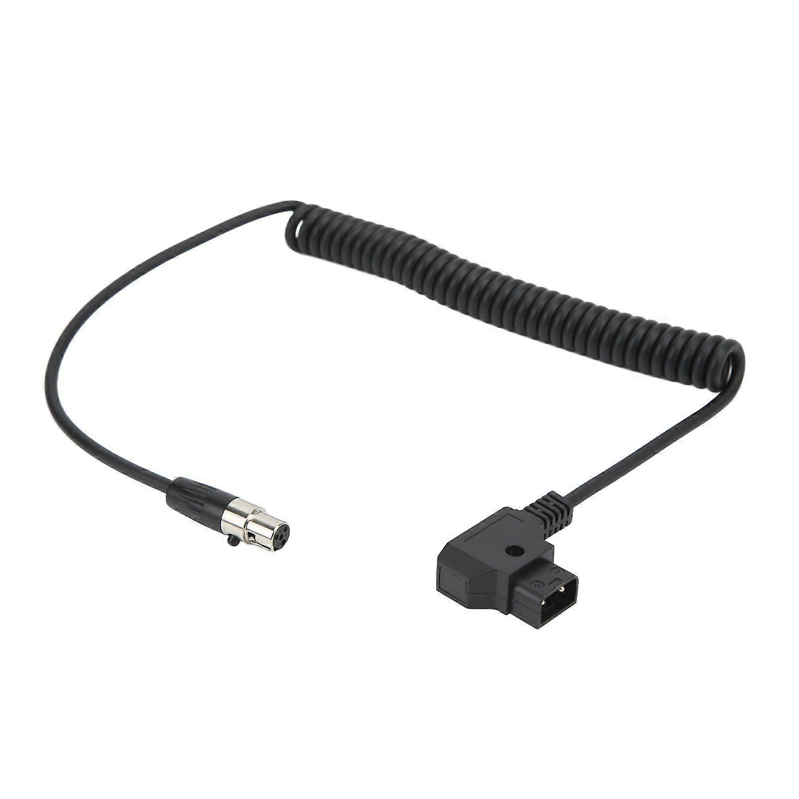 D TAP Male to 4 Pin Mini XLR Adapter Power Coiled Cable for TVlogic Monitor Power Cord 12V
