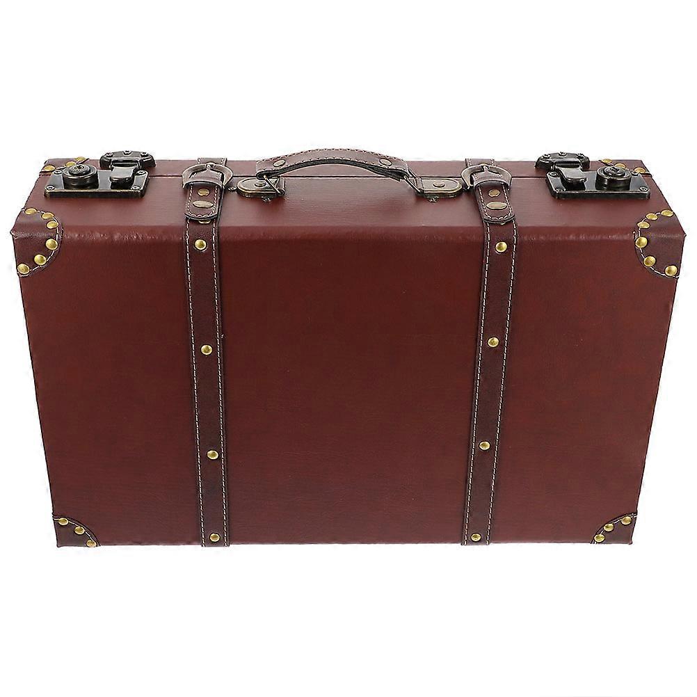 Brown Old Style Suitcase Decorative Storage Box for Storage 2Pcs Set