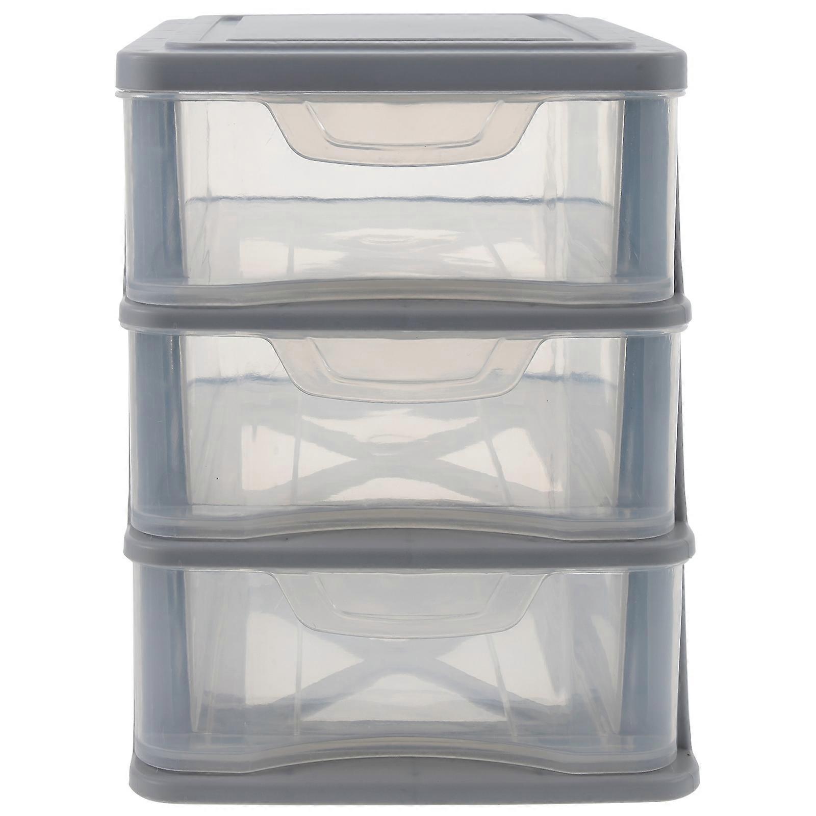 Drawer Type Storage Box Plastic Organizer for Storing 3Pcs