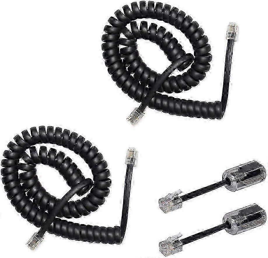 2 عبوة 360 فك تشابك سلك الهاتف الدوار المضاد للتشابك، أسود