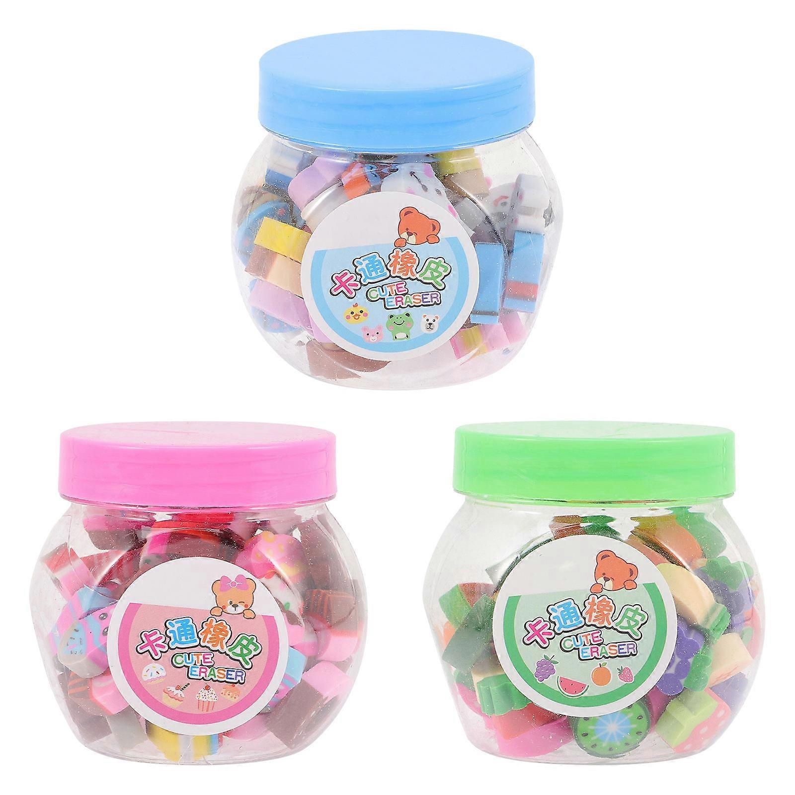 Fruit Erasers Animal Erasers for Kids 3 Jars Assorted Color
