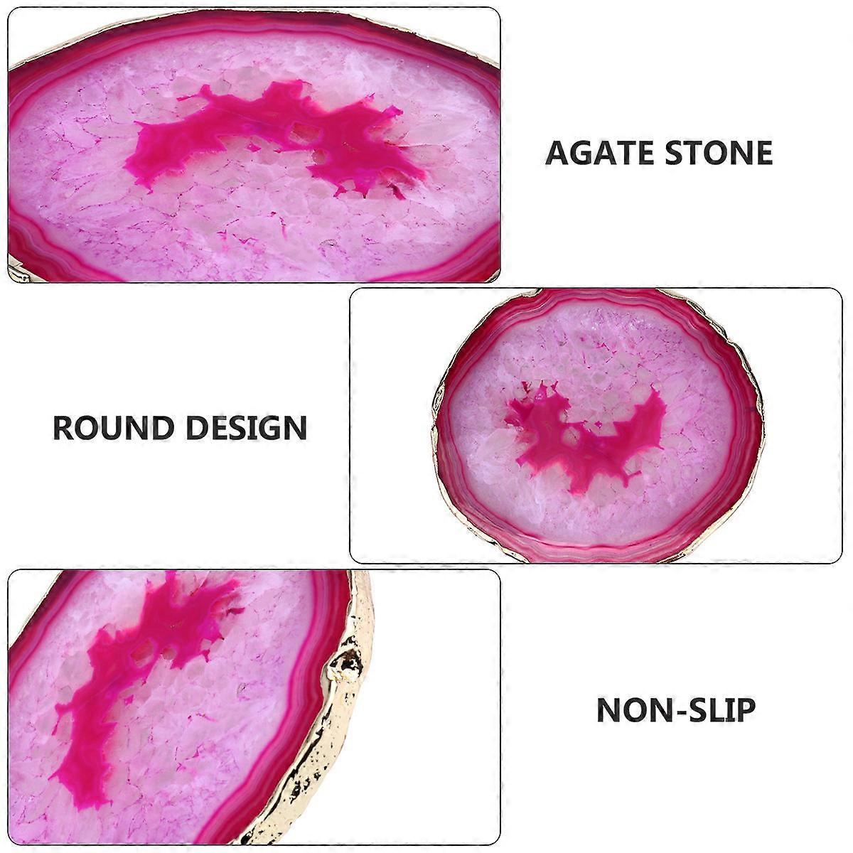 Round Coaster Agate Stone Creative Coasters for Drinks 4Pcs