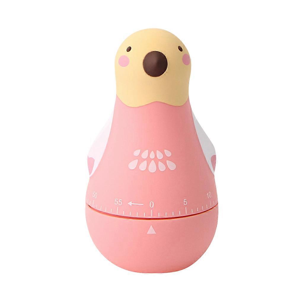 Parrot-Shape Timer Mechanical Timer with Plastic in Pink for Home Use