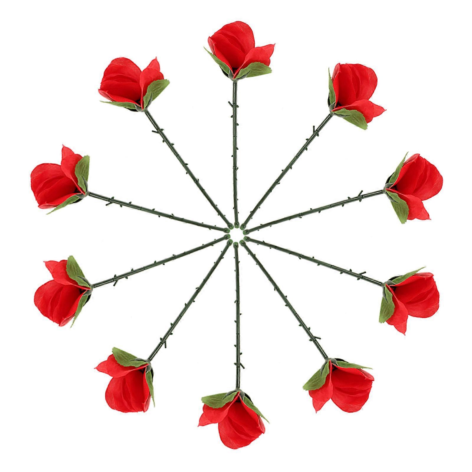 Red Folding Rose Tricks Flower for Close Up Shows 3Pcs