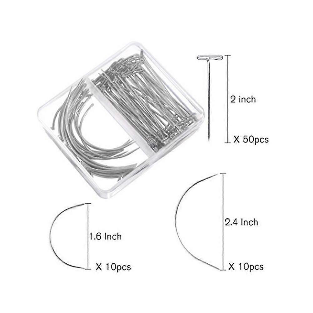 Fashion Sewing Wig Needle for Handmade Use with 70 Curved Pins