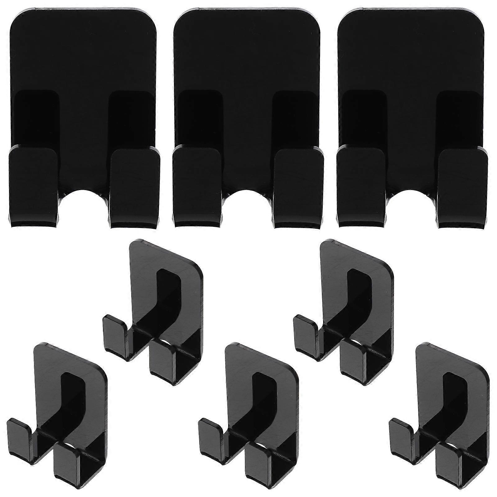 No-Punching Installation Hook 32 Pcs Black Adhesive Hanger For Kitchen Bathroom Storage Rectangular Shape Convenient Hanging