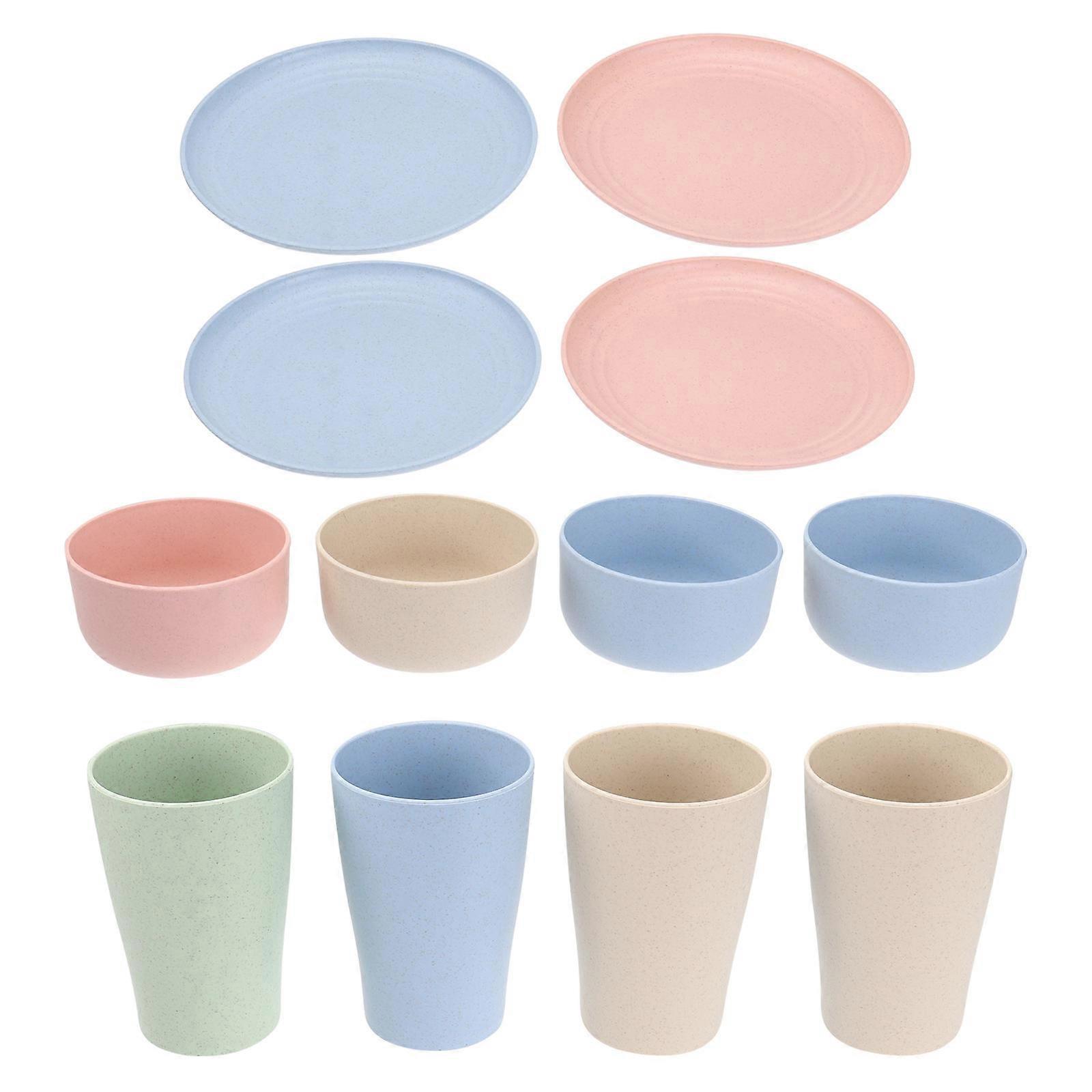 Colorful Dinnerware Set Tableware Present Families Practical Style Easy Cleaning 4 Sets