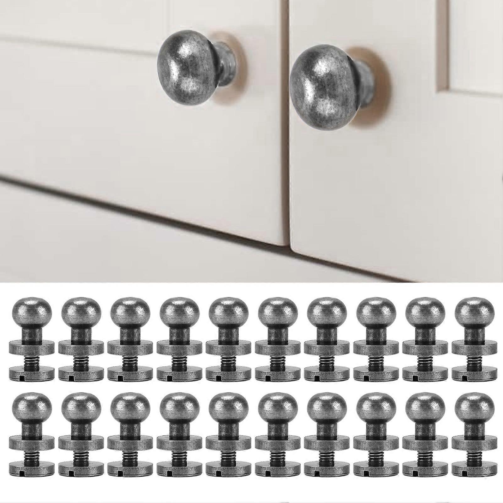 Monk Rivets Brass Round Head Stud Screws 10x8mm 20 Sets Bag