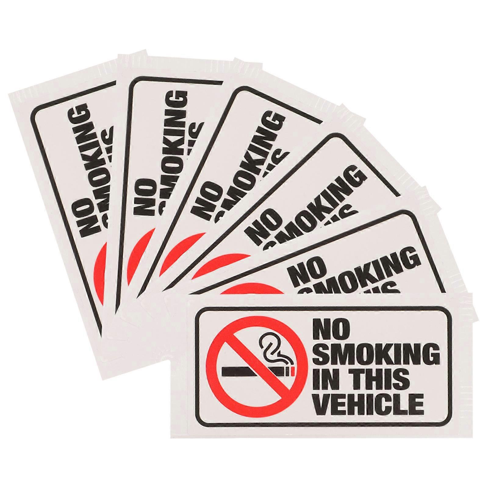 No Smoking Sign Sticker for Vehicle Warning Use 18Pcs Adhesive Set