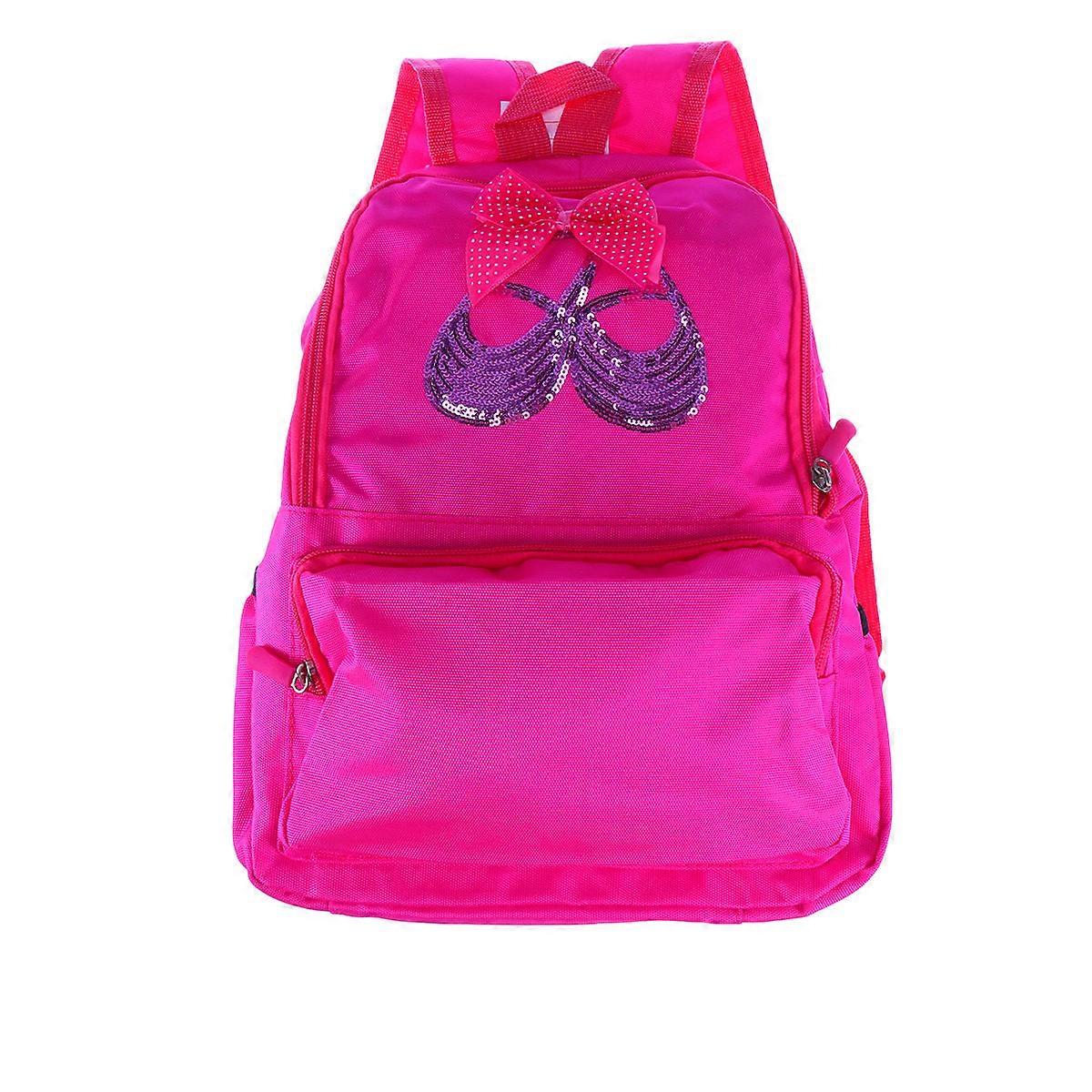 Canvas Backpack Rosy Ballet Dance Pattern Backpack for Girls 2Pcs