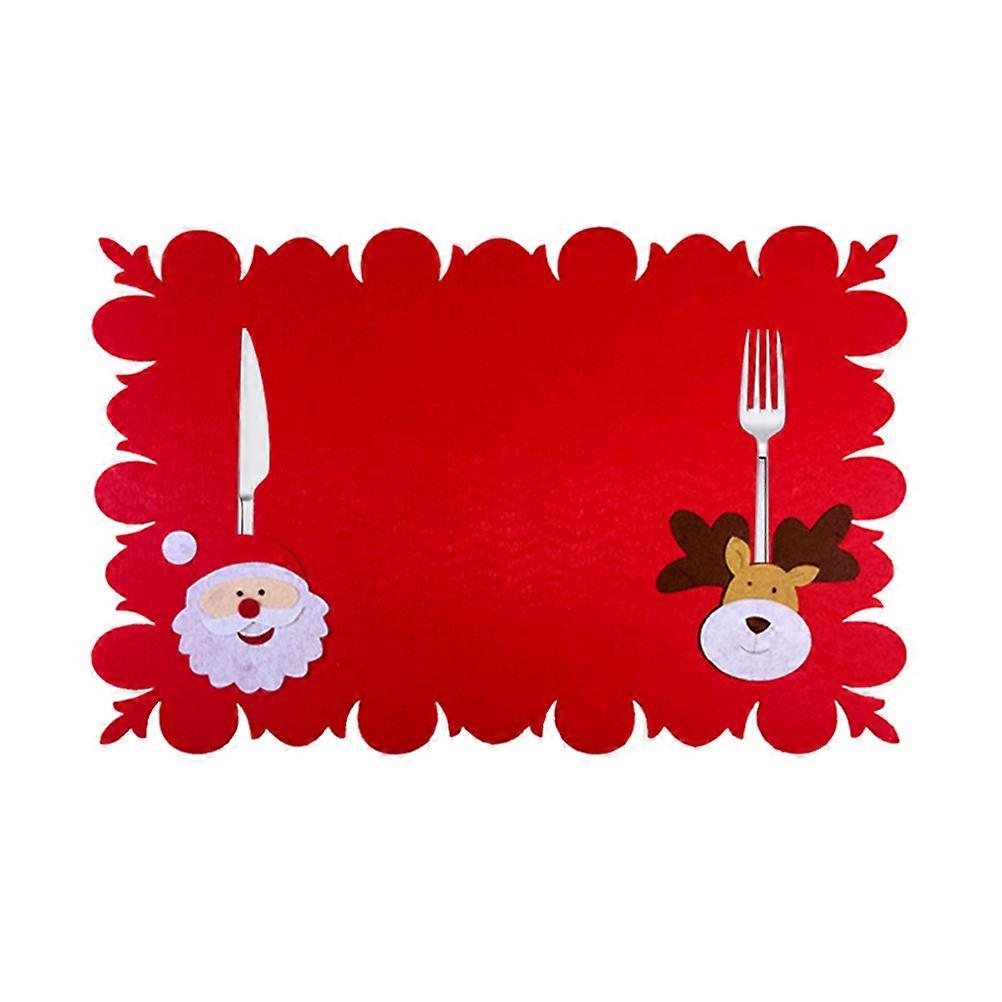 Christmas Dish Mat Fork Placemats for Festive Tableware 6Pcs