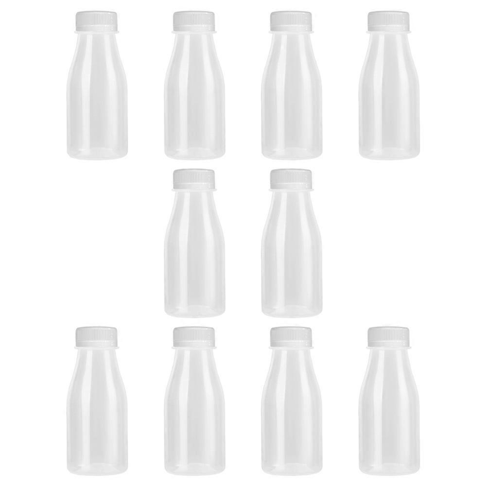 Small Milk Bottles Reusable Bottles For Drinks Cylindrical Shape 200Ml 10Pcs