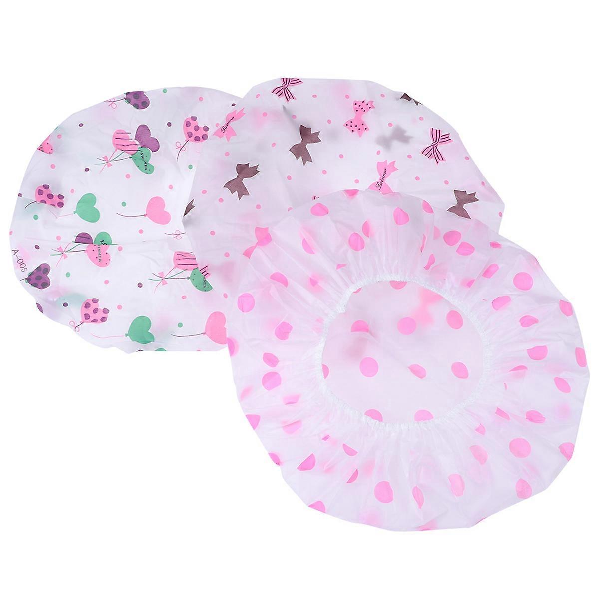Plastic Bathing Cap Shower Caps for Bathing Use 9Pcs Assorted Colors