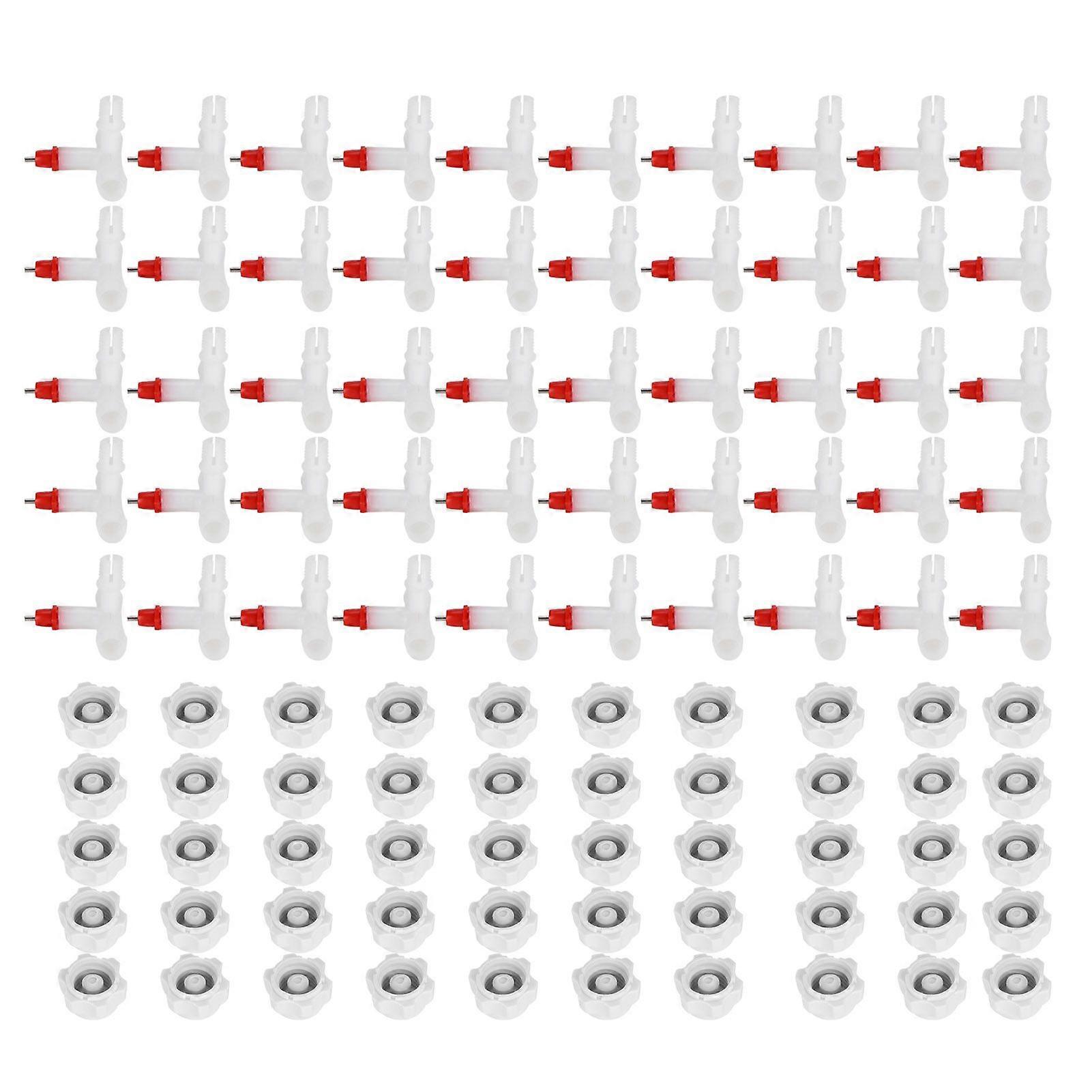 50pcs Chicken Drinking Spring Tee Nipple Drinkers Poultry Waterer Farming Drinking Tools