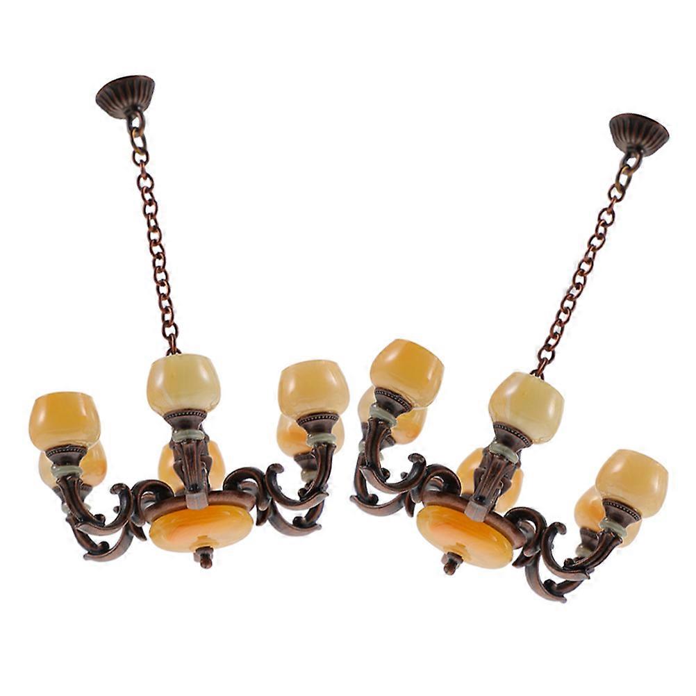 Miniature Hanging Lamp Doll House Ceiling Light for Decoration 8Pcs