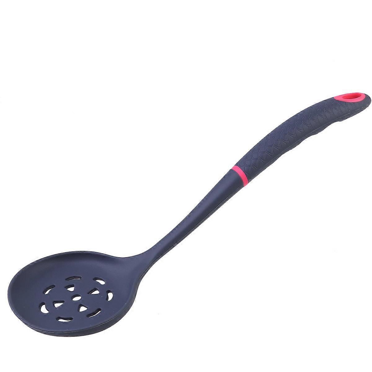 Grey Silicone Skimmer Spoon for Food Serving 2Pcs Kitchen Use