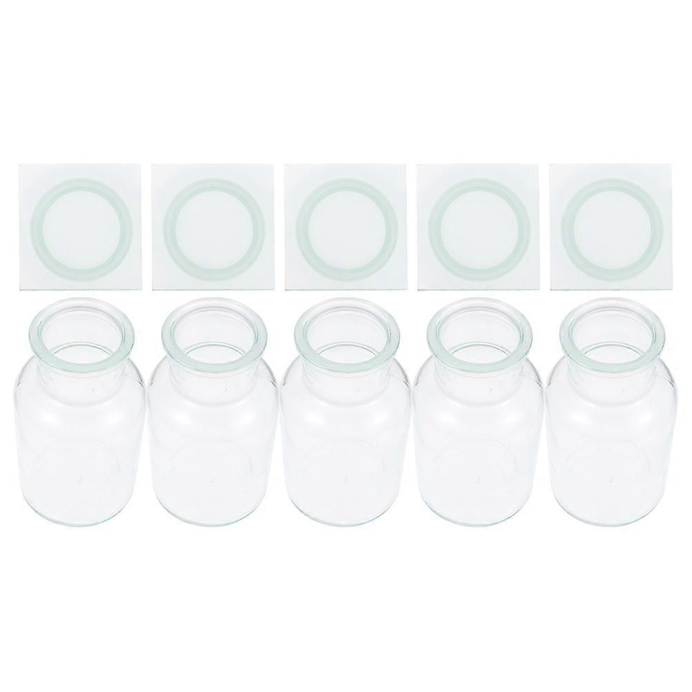 Bouteilles de collecte de gaz en verre pour laboratoire, pour équipement de chimie, 5 pièces