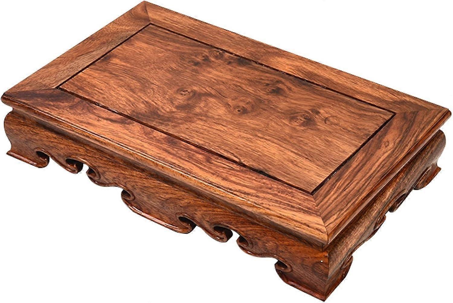 Altar Table Thai Wood Carving Mini Prayer Table Shrine Shelf Rectangle Puja Table Buddha Statue Stand Low Base Orange