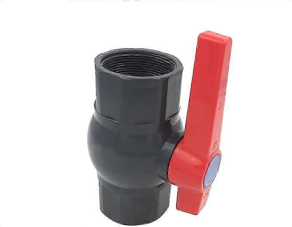 Compact 2-Way Ball Valve with Female Thread - Water Supply U-Shaped Valve for Flow Control (Black & Red) (Single Unit)