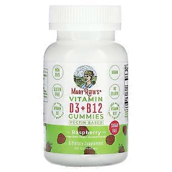 MaryRuth's, D3 + B12 Gummies, Raspberry, 60 Gummies