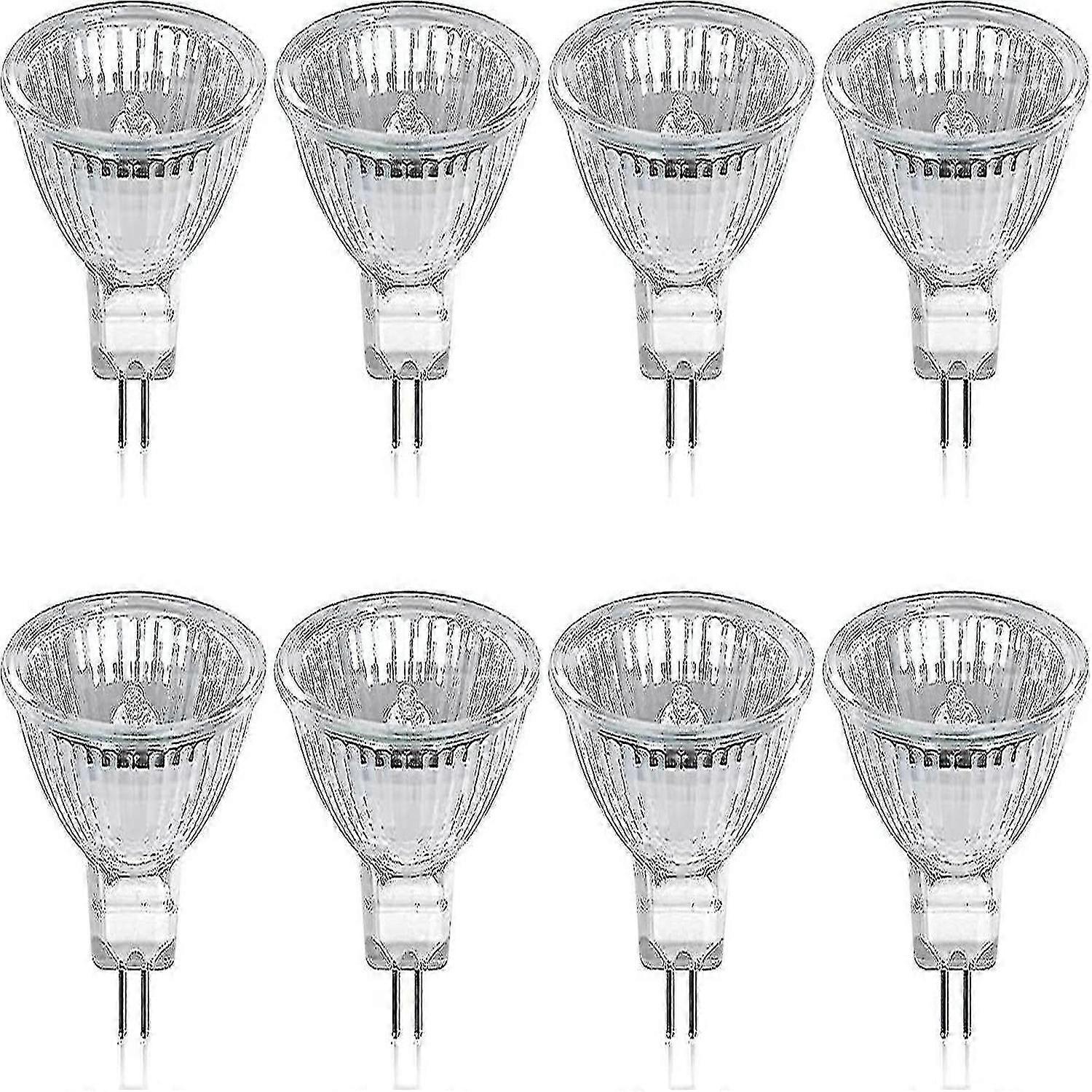 ハロゲン電球 Gu5.3 MR16 35W 12V 温白色 2800K 調光可能 ガラスカバー 400ルーメン 2ピン交換用スポットライト 8個パック Cisea