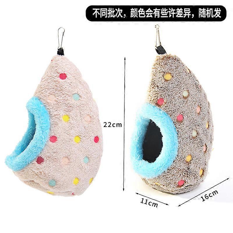 Winter Warm Bird Nest Hanging Plush Hammock Bed for Cage with Fixable Opening to Keep Shape Hideaway Hut Toy Bird Nest House for