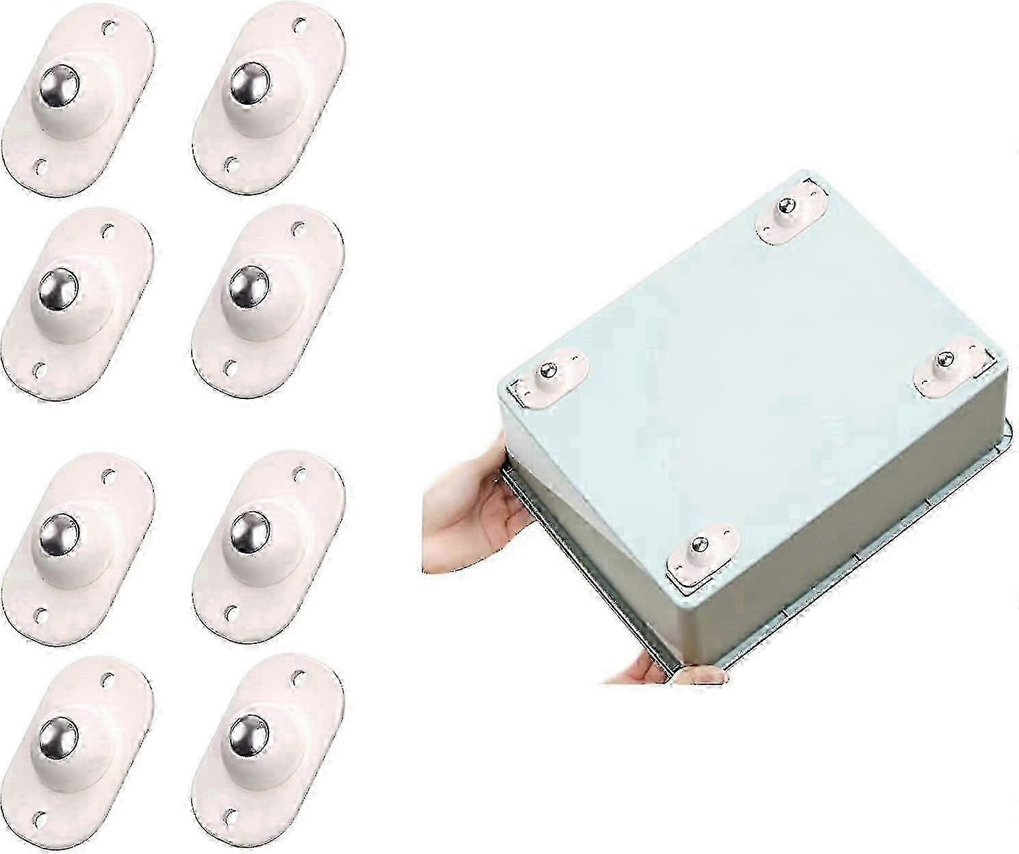 Mini Stainless Steel Self-adhesive Swivel Casters - 360 Rotation Pulley For Trash Cans And Storage Boxes, Small Quiet 360 Rotation Casters (8) Hr