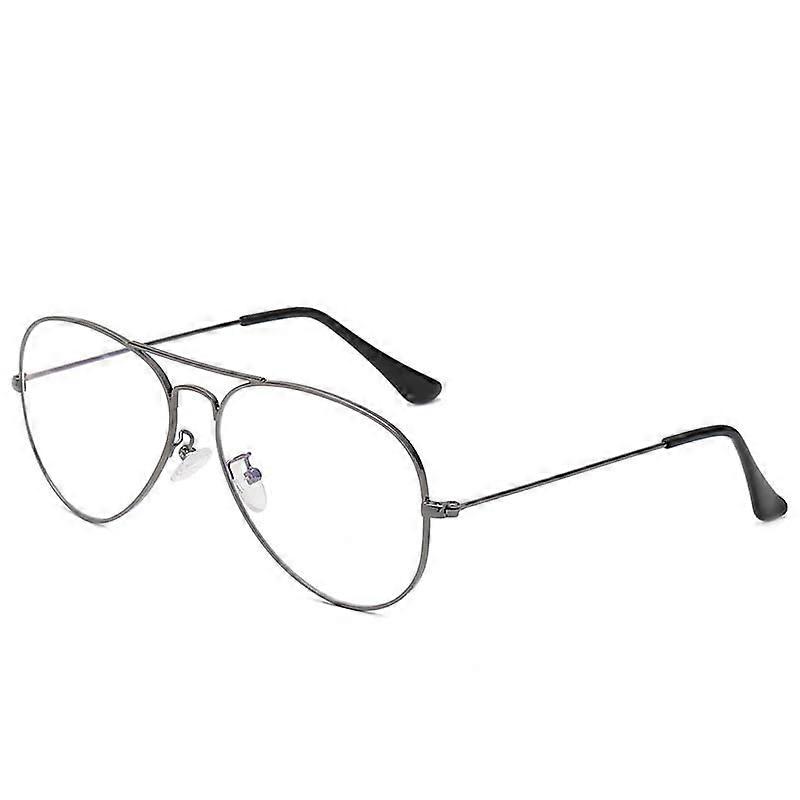 Metal Reading Glasses Gunmetal Unbreakable Frames Blue Light Blocking Lenses +1.50 Diopter Flat Lens for Computer Use