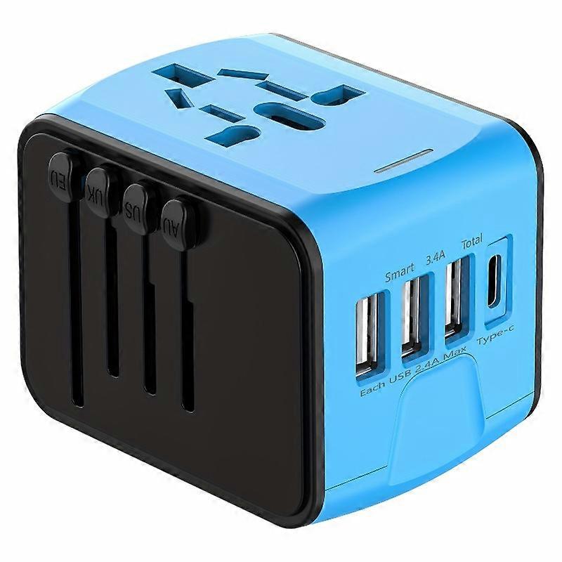 Universal Travel Adapter Travel Charger for US EU UK AUS Travel with 3 USB and 1 Type C Port
