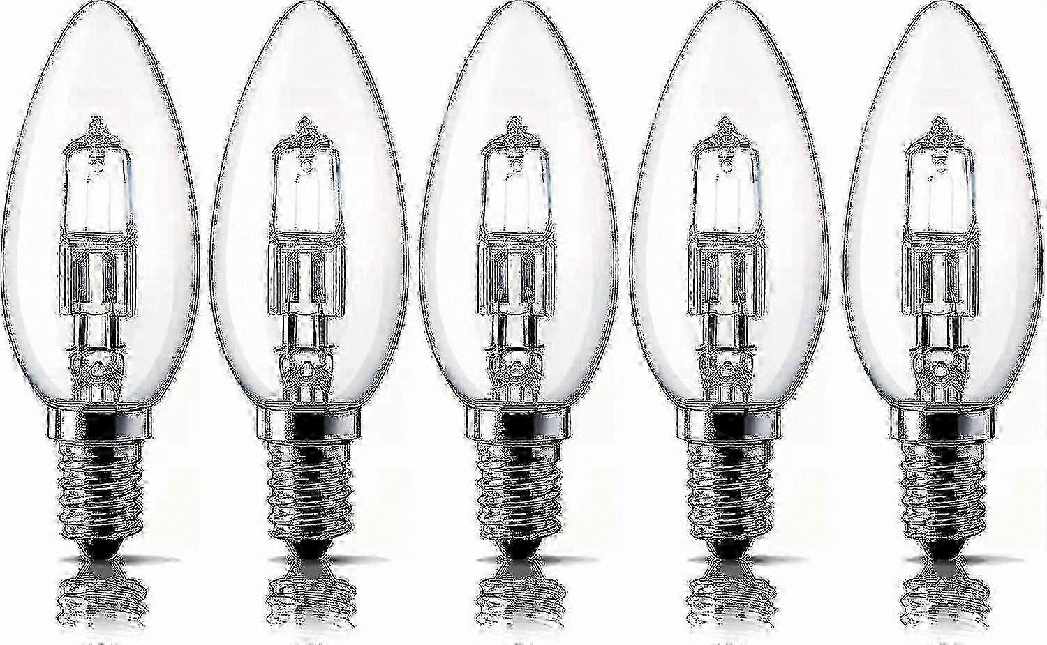 Lâmpada halógena tipo vela E14 28W, branco quente 2700K, regulável, pacote com 5